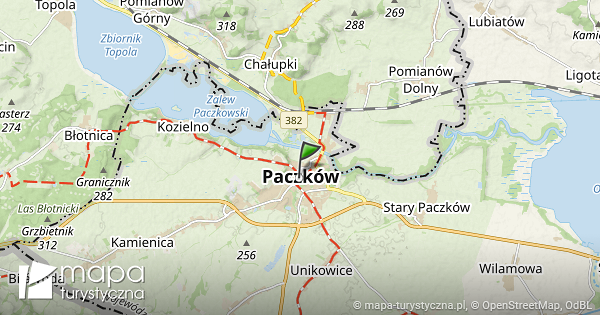 Paczk w Mapa Szlak w Turystycznych Mapa turystyczna pl