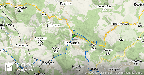 Chrośnica mapa szlaków turystycznych mapaturystyczna.pl