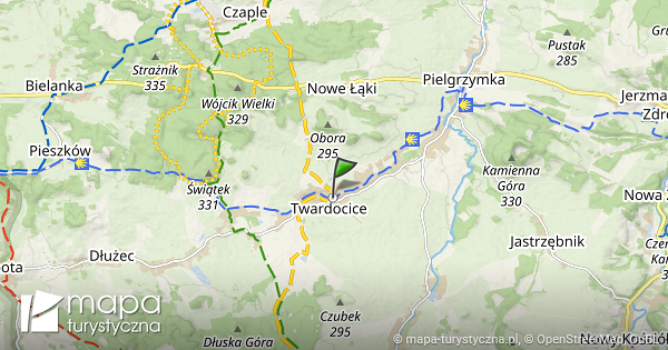 Twardocice mapa szlaków turystycznych mapaturystyczna.pl