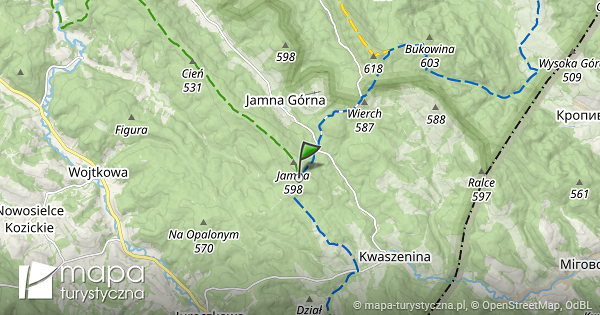 Jamna Mapa Szlak w Turystycznych Mapa turystyczna pl