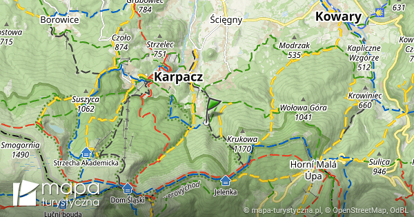 mapa turystyczna karpacz Karpacz, Szeroki Most   mapa szlaków turystycznych | mapa 