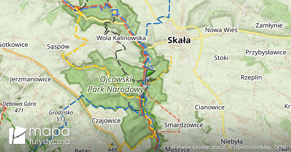 Ojc w Mapa Szlak w Turystycznych Mapa turystyczna pl