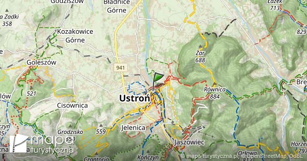 Ustro Mapa Szlak w Turystycznych Mapa turystyczna pl