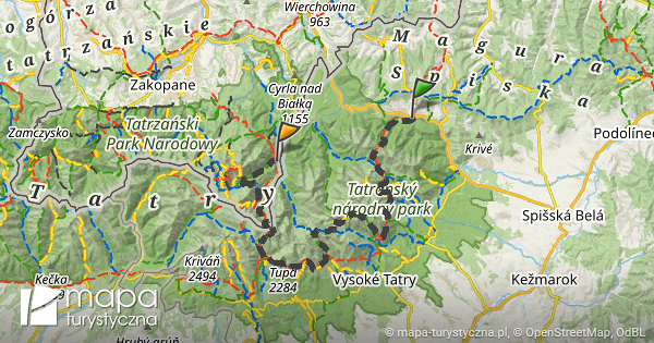 Trasa Do Schronisko Pttk W Dolinie Roztoki Mapa Turystyczna Pl