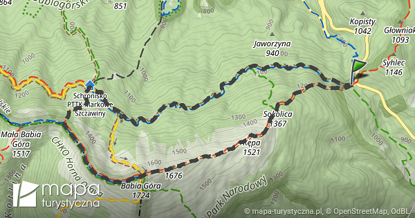 Trasa: Przełęcz Krowiarki – Przełęcz Krowiarki