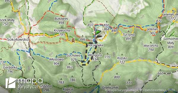 Trasa: Schronisko PTTK Andrzejówka – Schronisko PTTK Andrzejówka