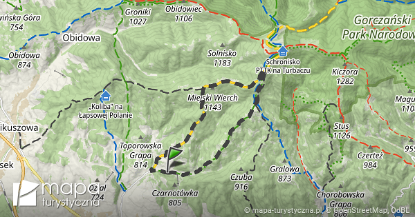 Trasa przez: Nowy Targ, Oleksówki