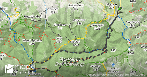 Trasa: Rzeki, szlak niebieski – Rzeki, szlak niebieski