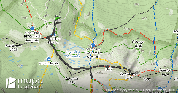 Trasa Przez Schronisko Szrenica Mapa Turystyczna Pl