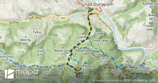 Trasa Do Trzy Korony Mapa Turystyczna Pl