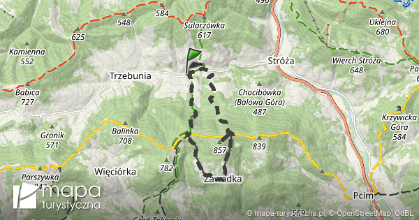 Trasa: Trzebunia, Wronowo – Trzebunia, Wronowo