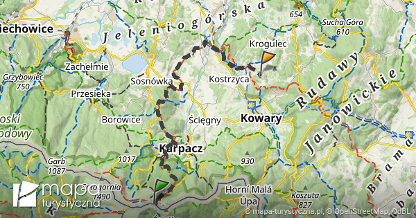 trasa z schronisko dom Śląski mapa turystyczna pl