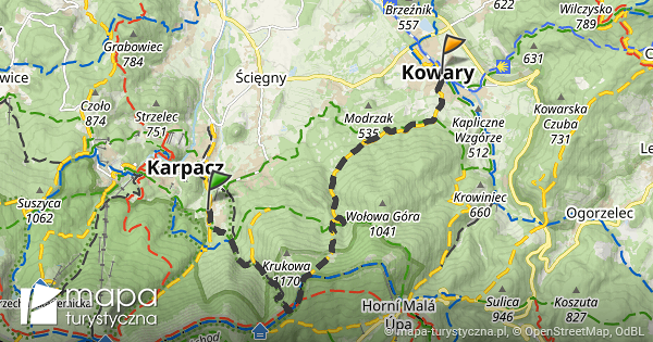 Trasa Karpacz Wilcza Poręba Kowary Mapa Turystycznapl 1128