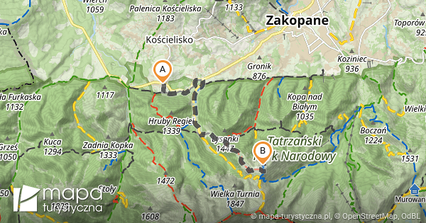 Trasa Do Giewont Mapa turystyczna pl trasa-do-giewont-mapa-turystyczna-pl