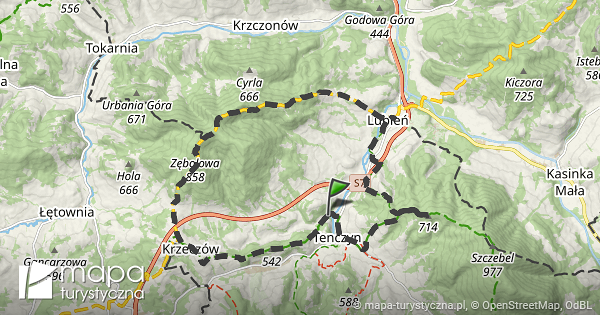 Trasa przez: Lubień
