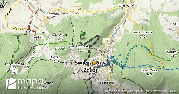 Trasa Przez wierad w Zdr j Ul Sienkiewicza Mapa turystyczna pl
