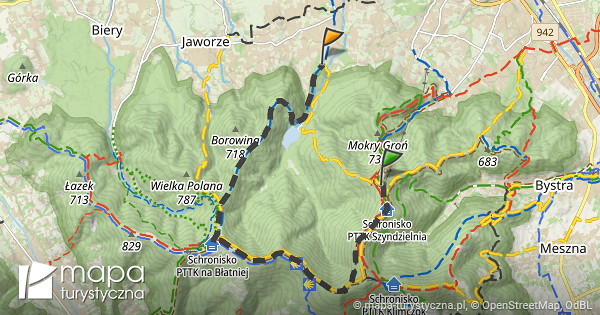 Trasa Przez Schronisko Pttk Na B Atniej Mapa Turystyczna Pl