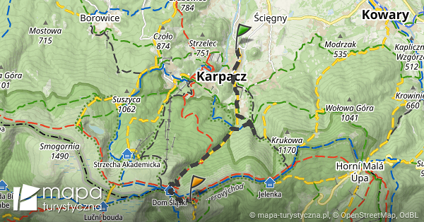 Trasa Przez Schronisko Dom L Ski Mapa Turystyczna Pl