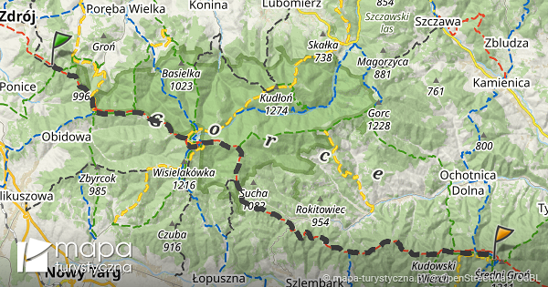 Trasa Z Schronisko Pttk Na Maciejowej Mapa Turystyczna Pl