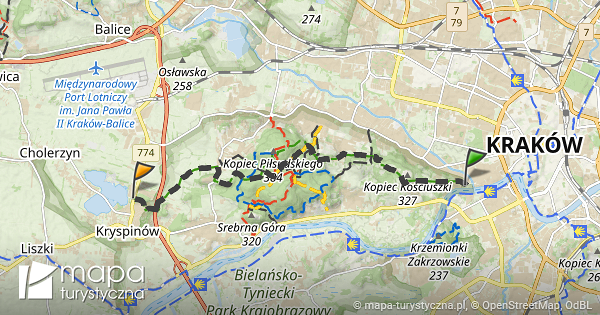 mapa kraków kryspinów Trasa: Kraków, Salwator – Kryspinów | mapa turystyczna.pl