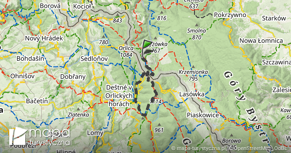 Trasa Przez Zieleniec Schronisko Pttk Orlica Mapa Turystyczna Pl