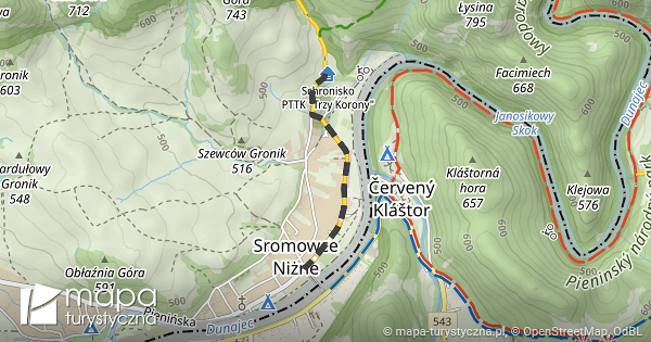 schronisko pttk trzy korony sromowce niżne mapa turystyczna pl