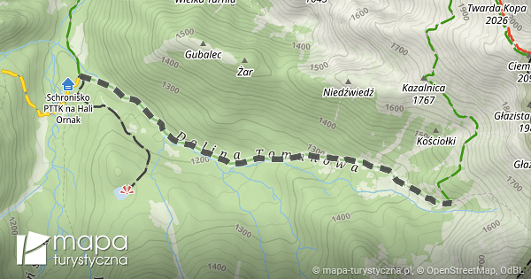 Rozejście szlaków - Tomanowy Potok | mapa-turystyczna.pl