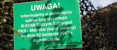 Szczyrk, Solisko, rozejście szlaków [UWAGA - szlak zamknięty - dane z dnia 30.09.2017r]